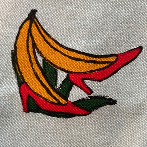 Marc Jacobs Light Blue Tote with Banana and Floral Print - Picture 3 of 4